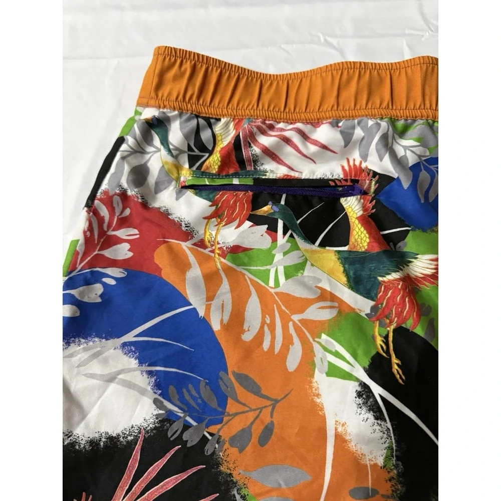 Robert Graham Men Swim/Board Lined Trunks Multi-Colored Flowers Size 36